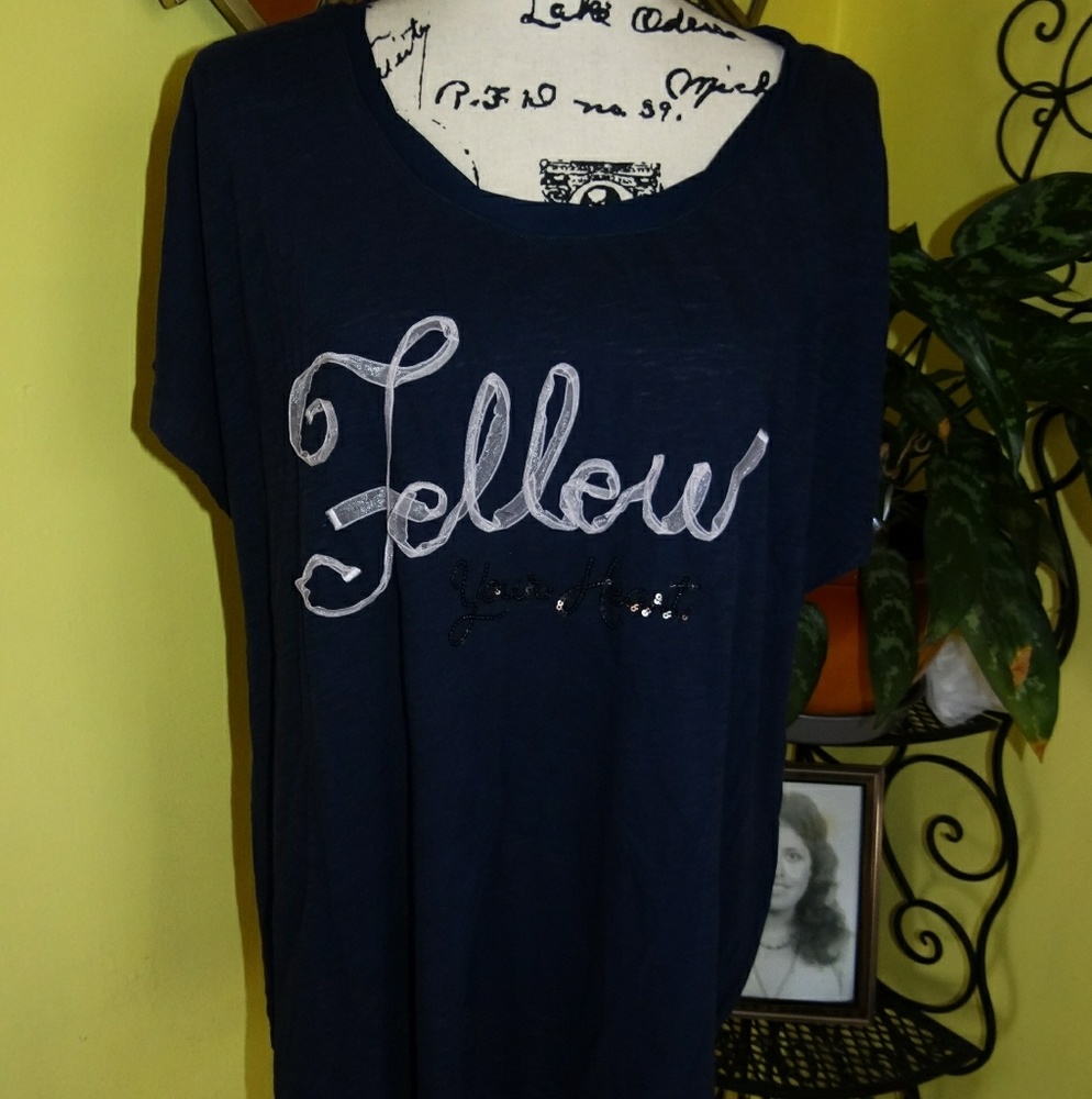 Lane Bryant Navy Cotton Top